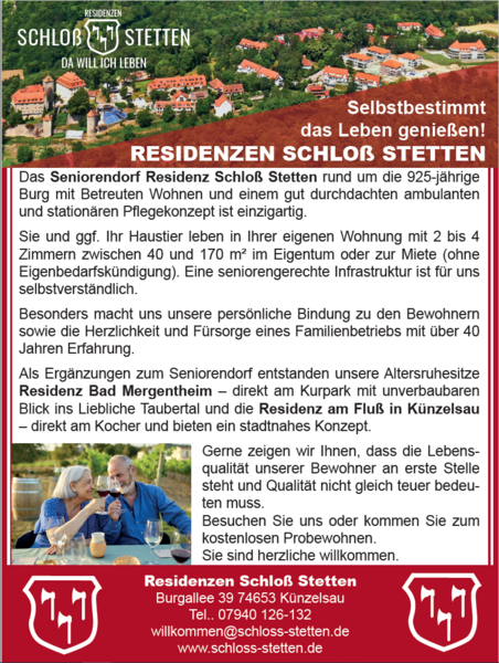 Native Ad von Schloß Stetten.