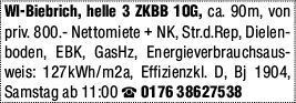 3-Zimmer Mietwohnung in Wiesbaden (65203)