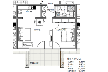 Grundriss Erdgeschoss - Wohnung 2