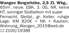 Vermietung 2-3 Zimmer-Wohnungen