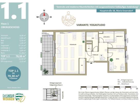 Moderne Räumlichkeiten z.B. für ein Yogastudio im Zentrum von Maria Enzersdorf! Erstbezug!