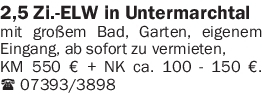 Vermietung 2-3 Zimmer-Wohnungen
