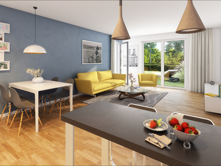 48,6m² Studio Apartment mit Terrasse und Gartenanteil