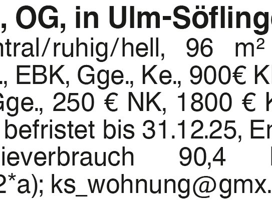 3 Zi OG in Ulm-Söflingen