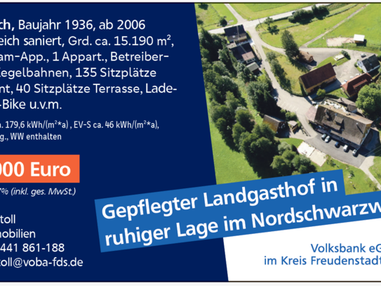 Gepflegter Landgasthof in ruhiger Lage im Nordschwarzwald