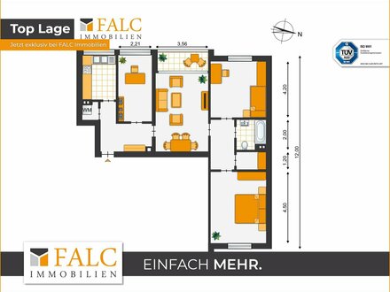 Vier Zimmer Wohnung - ca. 99 m² - ruhig gelegen - Garagenstellplatz -von FALC Immobilien Göttingen