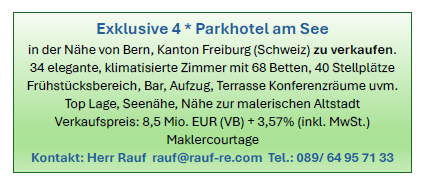 Exklusive 4 * Parkhotel am See in der Nähe von Bern, Kanton Freiburg (Schweiz)