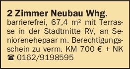 Vermietung 2-3 Zimmer-Wohnungen