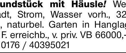 Grundstück mit Häusle! Weinstadt, Strom, Wasser vorh., 3200 m², naturbel....