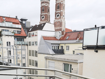 **Traumhaftes Wohnen in der Münchner Altstadt!** Loftartige Galeriewohnung im DG mit Dachterrasse
