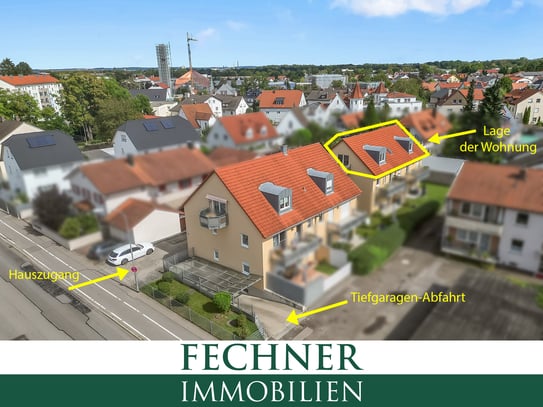 Dachgeschosswohnung in zentrumsnaher Lage des Ingolstädter Südosten inkl. TG-Stellplatz und EBK!