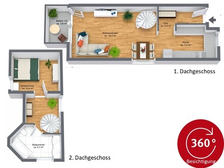 2-Zimmer-Maisonette-Wohnung mit Balkon und TG-Stellplatz in 88326 Aulendorf