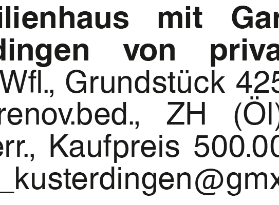 Einfamilienhaus mit Garten in Kusterdingen von privat