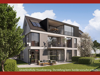 Modernster Wohnkomfort und lichtdurchfluteter Wohnbereich mit ~ 7 m breitem Panoramafenster