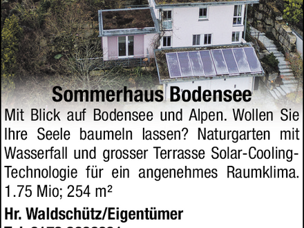 Sommerhaus Bodensee - Mit Blick auf Bodensee und Alpen.