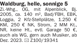Vermietung 2-3 Zimmer-Wohnungen