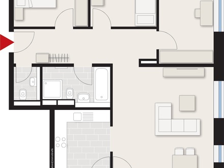 Schöne hochwertige 4-Zi. Whg. mit Balkon in Neu-Ulm