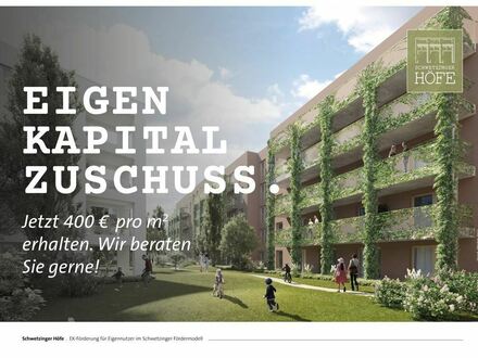Über 35.000 € EK-Zuschuss im Schwetzinger Fördermodell: 3-Zimmer-ETW mit großem Balkon.