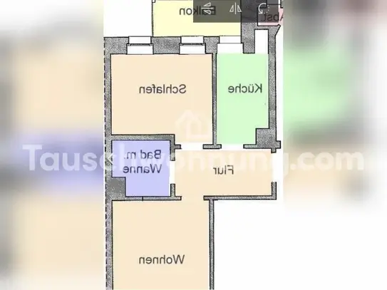 [TAUSCHWOHNUNG] Helle 2-Zimmer-Wohnung mit Balkon in Parknähe