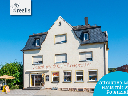 Zweifamilienhaus mit Gewerbe+++Kachelofen, Balkon, großer Garten, Mieteinnahmen durch Gewerbe