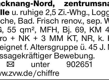 Backnang-Nord, zentrumsnah, helle u. ruhige 2,5 Zi.-Whg., Loggia, Küche,...