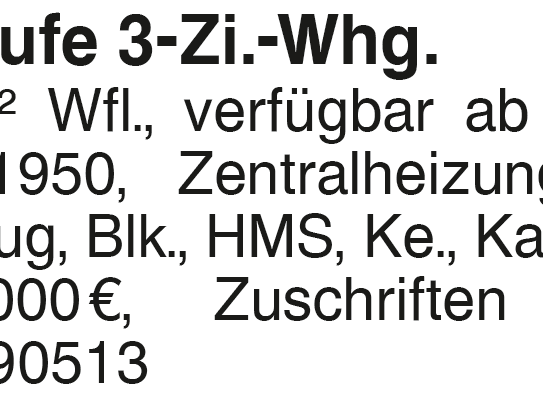 Verkaufe 3-Zimmerwohnung