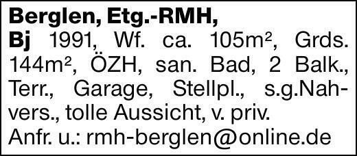 Berglen, Etg.-RMH,Bj 1991, Wf. ca. 105m², Grds. 144m², ÖZH, san. Bad, 2...