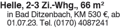 Helle, 2-3 Zi.-Whg., 66 m2