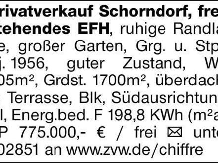 Privatverkauf Schorndorf, freistehendes EFH, ruhige Randlage, großer Garten,...