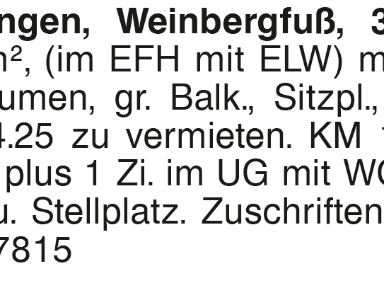 Metzingen, Weinbergfuß, 3,5 Zi.