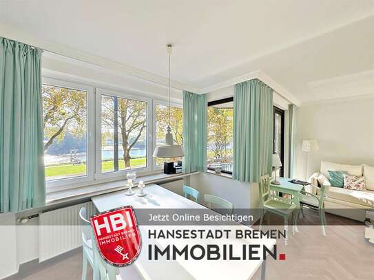 Osterdeich / Helle 2-Zimmer-Wohnung mit Balkon und traumhaftem Weserblick