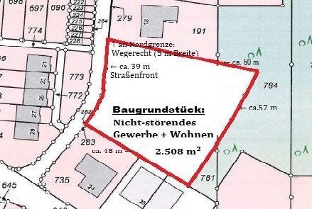 Ruhiges Baugrundstück im Grünen: für Wohnen + Gewerbe