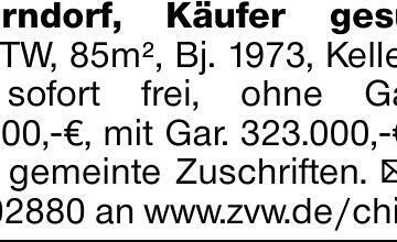 Schorndorf, Käufer gesucht! 3Zi-ETW, 85m2, Bj1973, Keller,Bk,TG, sofort...