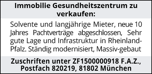 Immobilie Gesundheitszentrum zu verkaufen: Solvente und langjährige Mieter