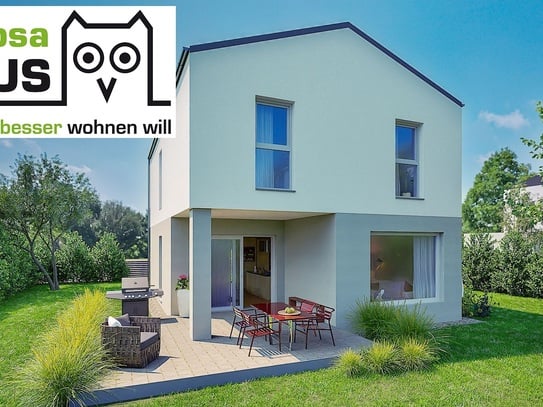 Wohnbaugefördertes Einzelhaus, ziegelmassiv, mit 117m² Wohnfläche, 28m² Terrasse, Eigengrund und 2 Parkplätze