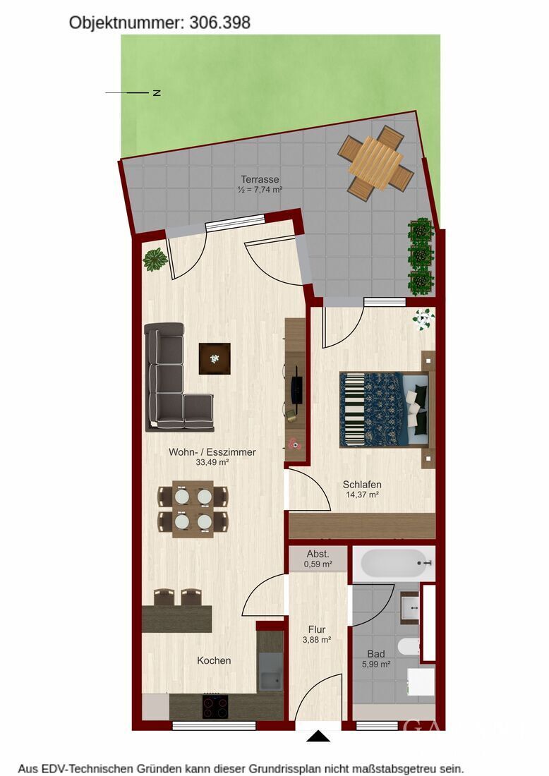 Ein Zuhause zum Wohlfühlen: Moderne 2 Zimmer-Wohnung mit sonniger Terrasse und kleinem Garten! – 86165 Augsburg, 86165 Augsburg – Vorschaubild 15