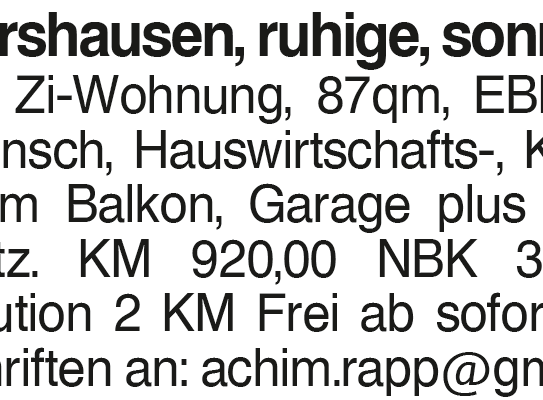 Albershausen, ruhige, sonnige 3,5 Zi-Wohnung