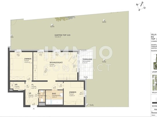 KREMSER WOHNDOMIZIL 3Zi- 77qm- Gartenwohnung, Lift, Tiefgarage, in beliebter Grünruhelage