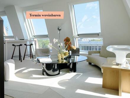 Sofort bezusgfertig: Möbliertes Penthouse-Loft in Schwabing mit Dachgarten