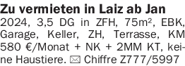 Vermietung 3-4 Zimmer-Wohnungen