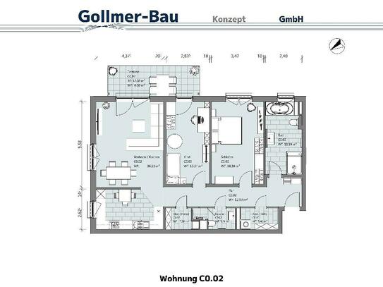 Große 3-Zimmer-Wohnung mit Ost-Terrasse und riesigem Garten