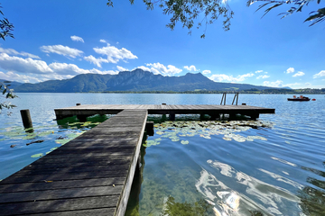 Pole-Position Mondsee! Panoramablick vom High-End Penthouse mit eigenem Bootsliegeplatz