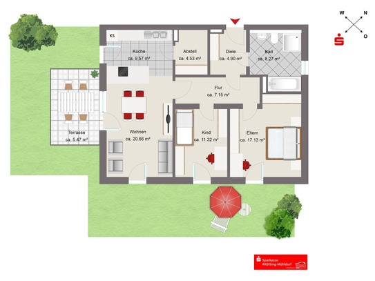 Neubau Erdgeschosswohnung mit Garten in Burghausen