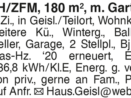 EFH/ZFH 180 m2 mit Garten