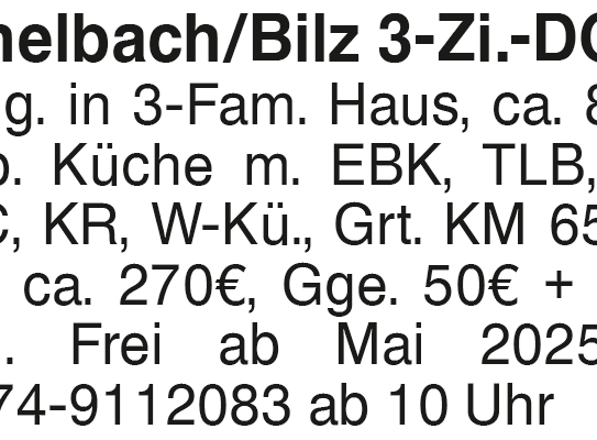 Michelbach/Bilz ,3 Zi.-DG-Whg