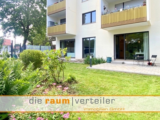 Neubau 2 (+1) Zimmer-Wohnung, ca. 93 qm Wfl. + ca. 10 qm Nfl. m. Garten + 2 Außenstellpl. möbliert