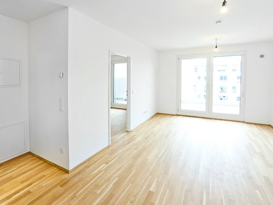 AB MÄRZ: Perfekter Schnitt: westliche 2 Zimmer-Wohnung mit Balkon, Küche und Badewanne! Neubau!