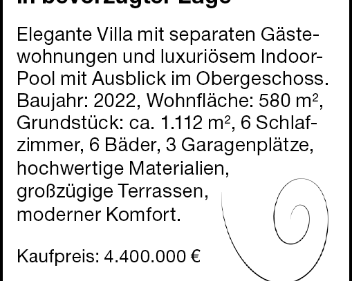 Exklusive Villa in Frankfurt in bevorzugter Lage Elegante Villa mit separaten Gästewohnungen und luxuriösem Indoor-Pool