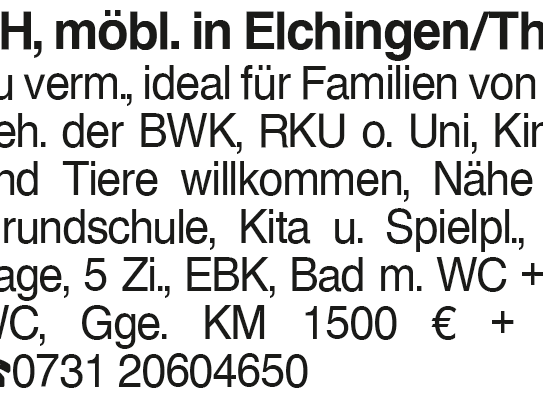 DHH in Elchingen/Thalfingen zu vermieten