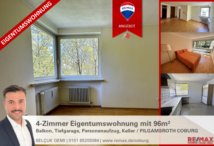 Gute Gelegenheit! 4-Zimmer Wohnung mit Balkon, Tiefgarage und Fahrstuhl / Pilgramsroth Coburg